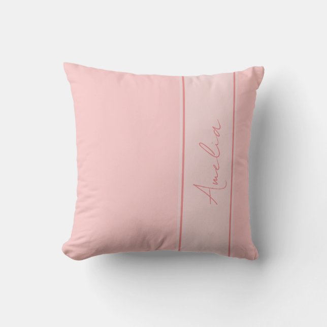 Minimal Personalised Pink Cushion (Front)