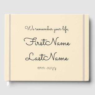 Minimal & Personalised Sympathy Guestbook