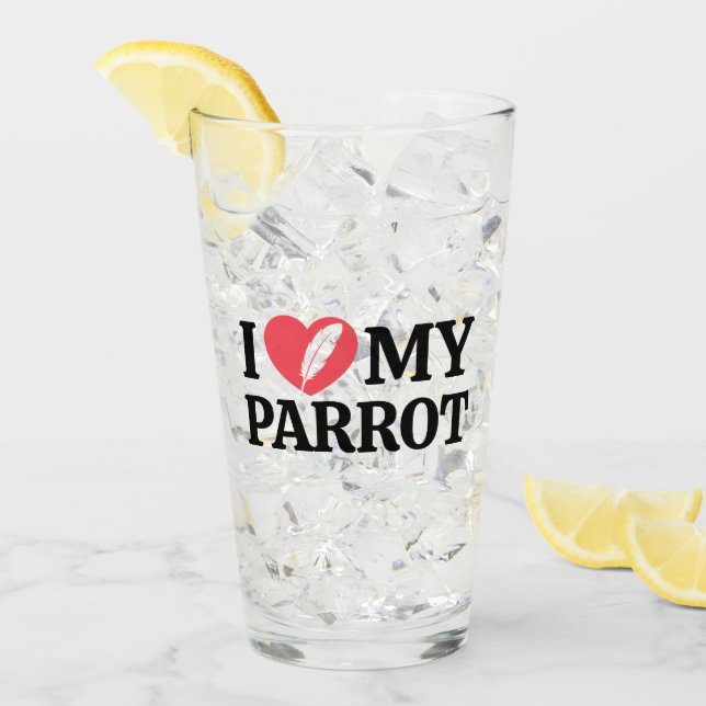 Minimal Personalized Parrot Lover Quote Typography Glass (Front Ice)