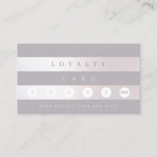 Minimal Pewter Violet Grey & Lux Pearl Stripe Loyalty Card