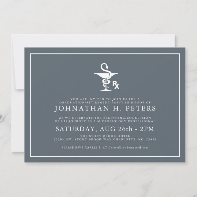 Minimal Pharmacology Graduation|Retirement Invite (Front)
