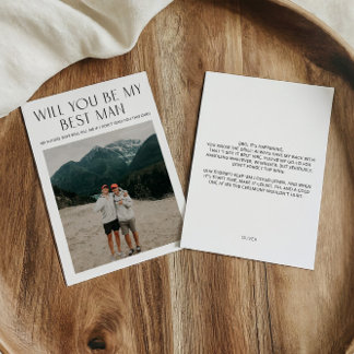 Minimal Photo Best Man Proposal Card