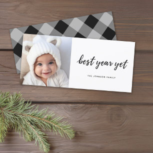 Minimal Photo Best Year Yet Modern Christmas Holiday Card