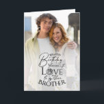 Minimal Photo Birthday Keepsake Brother Card<br><div class="desc">This fully customizable belated birthday greeting card gives you complete freedom to change and edit every element, including the background, photos, text, typography styling, and decorative accents. Designed in a clean modern minimalist style, the front features a carefully arranged text layout that blends expressive calligraphy with structured serif fonts, creating...</div>