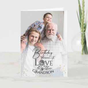 Minimal Photo Birthday Keepsake Grandson Card