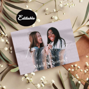 Minimal Photo Bridesmaid Proposal Card