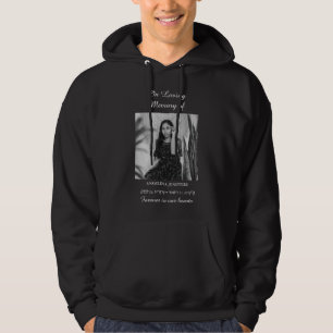 Minimal Photo Celebration of Life Funeral Memorial Hoodie