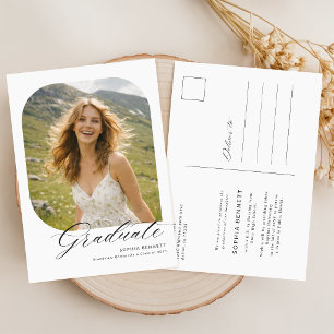 Minimal Photo Collage Graduation Announcement Postcard