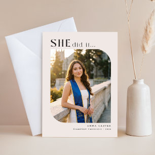 Minimal Photo Collage Graduation Party Invitation