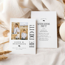 Minimal Photo Collage Graduation Party