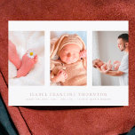minimal photo collage pink birth announcement<br><div class="desc">Welcome to the world, little one! It's time to introduce your arrival with your baby birth announcement card. Edit to your own custom design, the perfect card for your baby's introduction is here. The perfect baby birth announcement card is here to share your joy with family and friends. THIS CARD...</div>