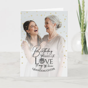 Minimal Photo Elegant Birthday Granddaughter Card