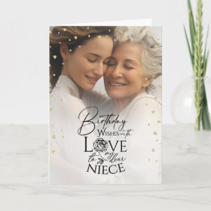 Minimal Photo Elegant Birthday Keepsake  Niece Card