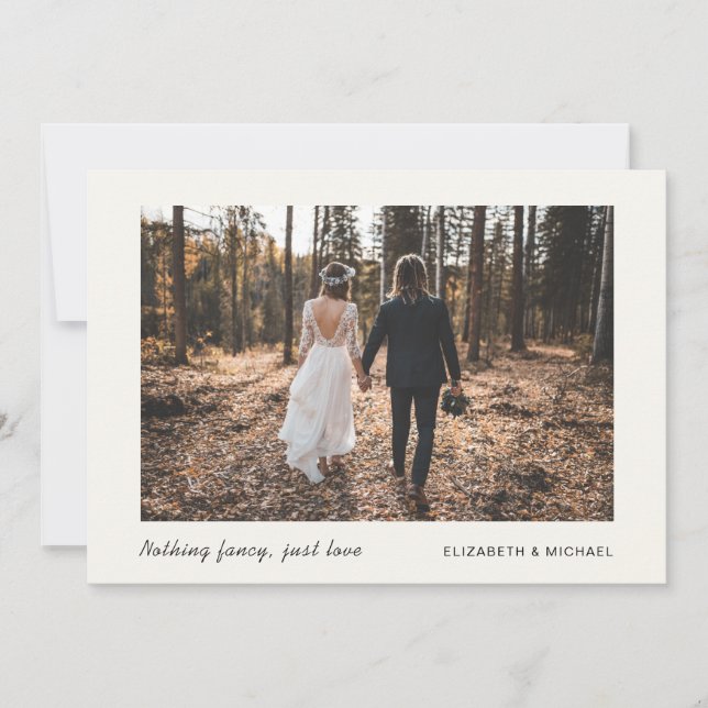 Minimal Photo Elopement Cream Announcement (Front)