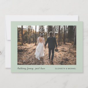 Minimal Photo Elopement Sage Green Announcement