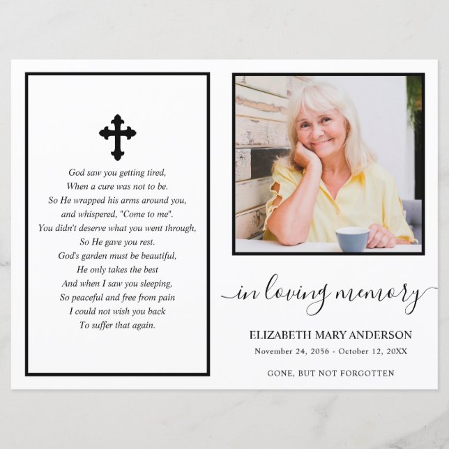 Minimal Photo Funeral Full Program (Front)