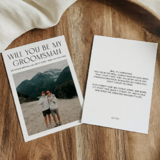 Minimal Photo Groomsman Proposal Card