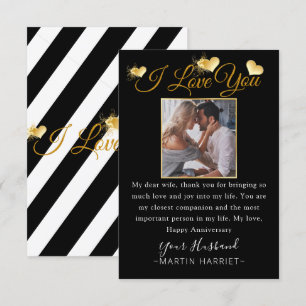 Minimal Photo I Love You Anniversary Card For Wife