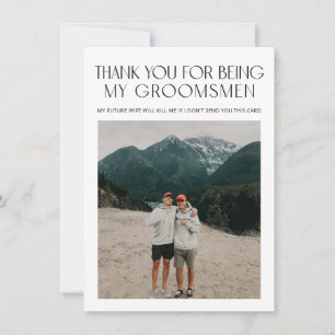 Minimal Photo Proposal Request Groomsman Info Card