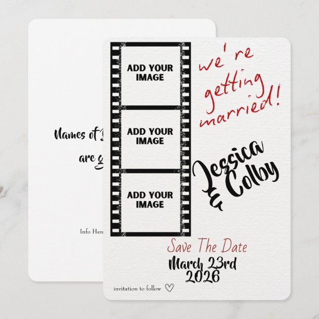 Minimal Photo Save the Date Custom Modern (Front/Back)