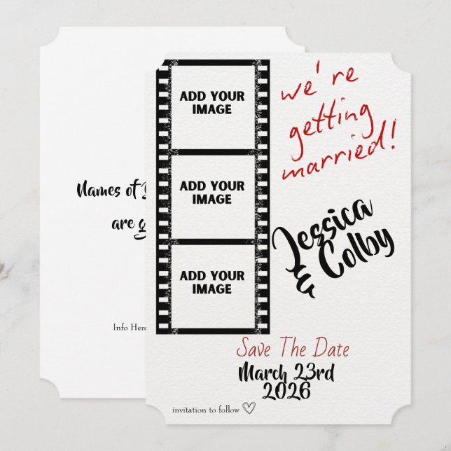 Minimal Photo Save the Date Custom Modern (Front/Back)