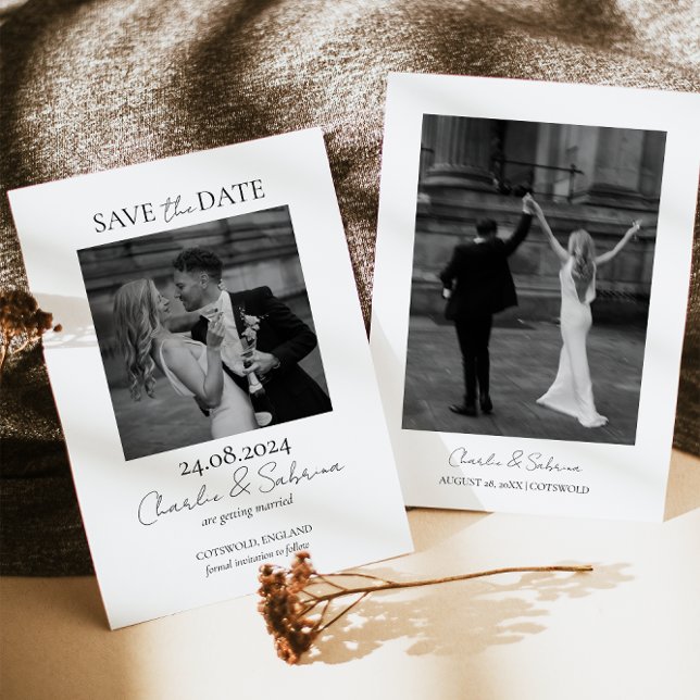 Minimal Photo Save the Date Wedding Invitation  (Creator Uploaded)
