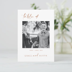 Minimal Photo Table Number Wedding Sign Card