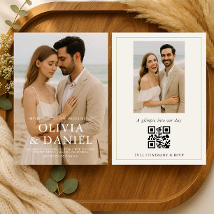 Minimal Photo Wedding Elegant Modern  Invitation