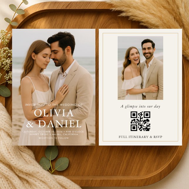 Minimal Photo Wedding Elegant Modern  Invitation (Creator Uploaded)