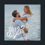 Minimal Photo Wedding Save the Date Magnet<br><div class="desc">Modern photo wedding save the date magnets in a minimal design. Customise with your photo,  names and wedding date.</div>