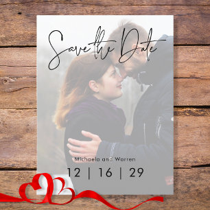 Minimal Photo Wedding Save the Date Postcard