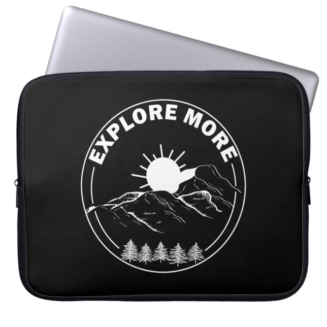 Minimal pine trees forest landscape laptop sleeve (Front)