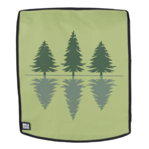 Minimal pine trees reflection forest backpack