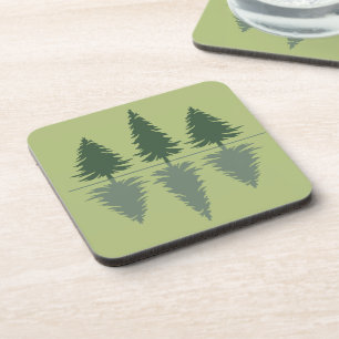 Minimal pine trees reflection forest coaster