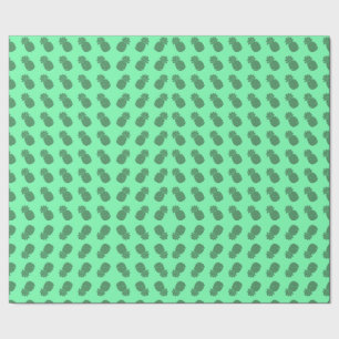 Minimal Pineapple Pattern on Mint Green Wrapping Paper