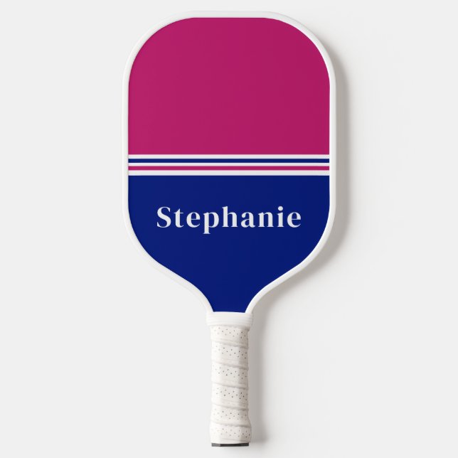 Minimal Pink Blue Pickleball Paddle (Front)