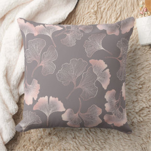 Minimal Pink Botanical Pattern Cushion