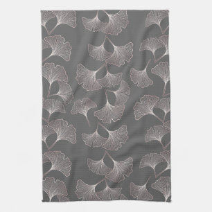 Minimal Pink Botanical Pattern Tea Towel