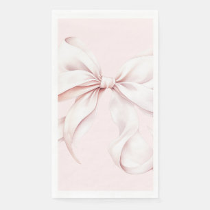 Minimal Pink Bow Paper Napkin