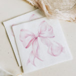 Minimal Pink Bow Paper Napkin<br><div class="desc">Elegant baby pink bow design napkins</div>