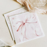 Minimal Pink Bow Paper Napkin<br><div class="desc">Elegant blush pink bow design napkins for bridal showers.</div>