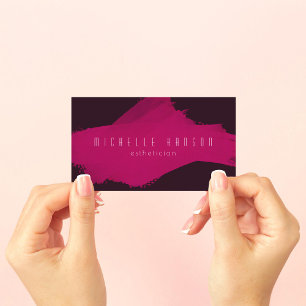 Minimal Pink Brush Swash Creative Type Business Ca Card