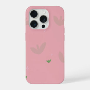 Minimal pink floral iphone 15 pro case