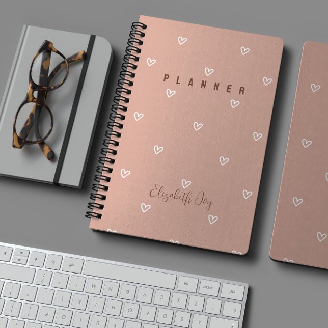 Minimal Pink Hearts Customisable Planner (Creator Uploaded)