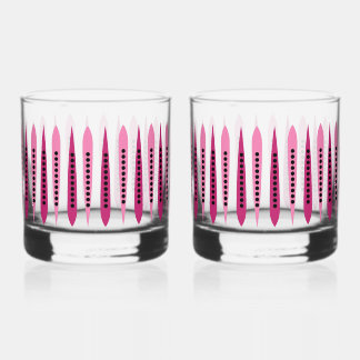 Minimal Pink Retro Inspired Whiskey Glass
