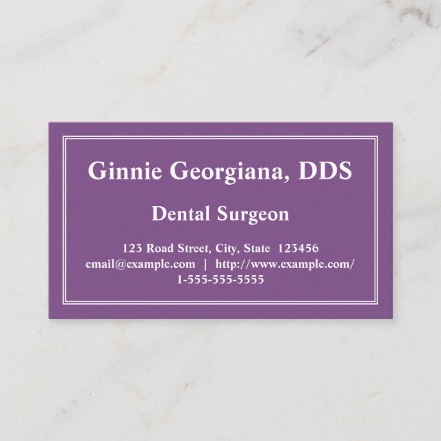 Minimal & Plain Dental Surgeon Business Card (Front)