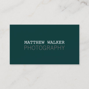 MINIMAL plain modern smart dark teal green grey Business Card