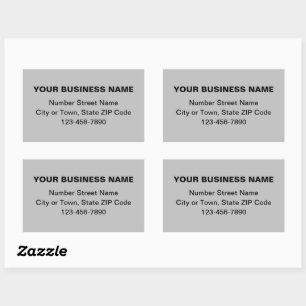 Minimal Plain Texts Business Brand on Grey Rectangular Sticker