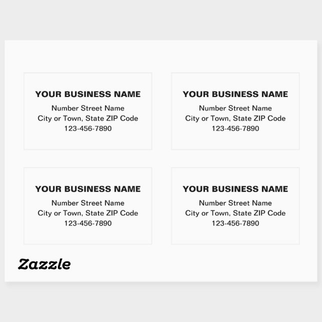 Minimal Plain Texts Business Brand on White Rectangular Sticker (Sheet)