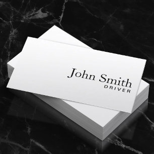 Minimal Plain White Driver Business Card